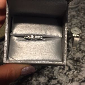 0.6 ct Moissanite 6 stone anniversary band